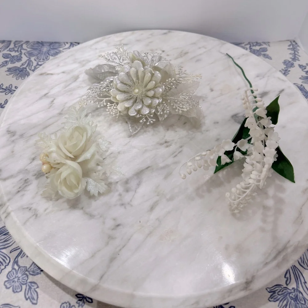 Vintage wedding faux floral mid century modern